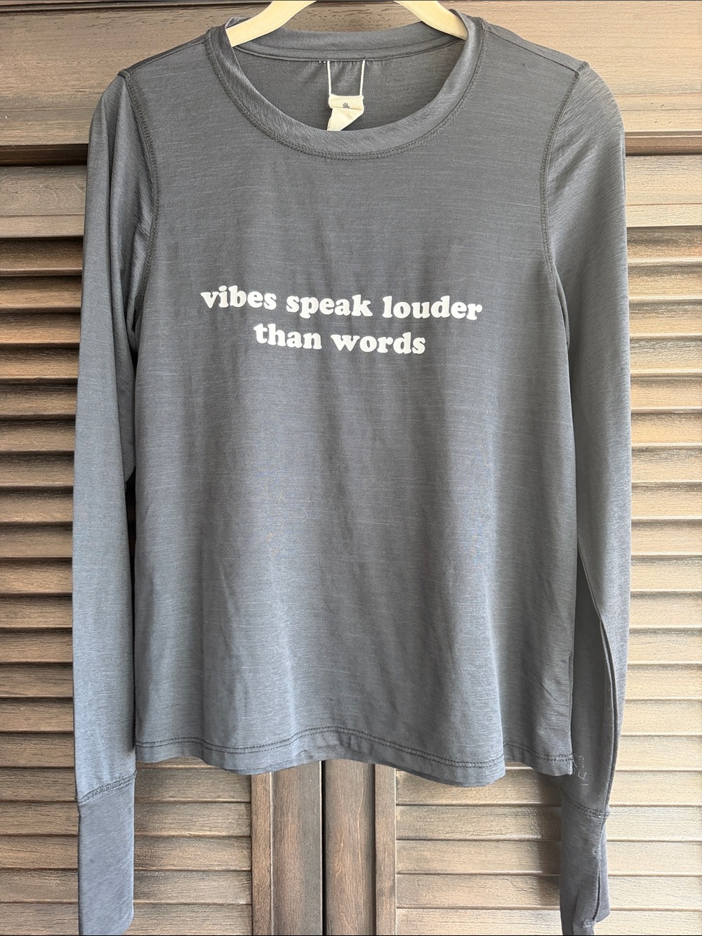 Spiritual Gangster Gray Long-Sleeve Tee with White Graphic